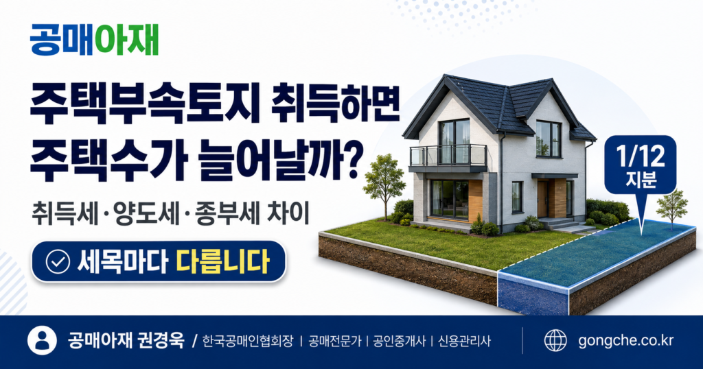 주택부속토지 취득 시 주택수 산정 - 취득세·양도세·종부세 비교
